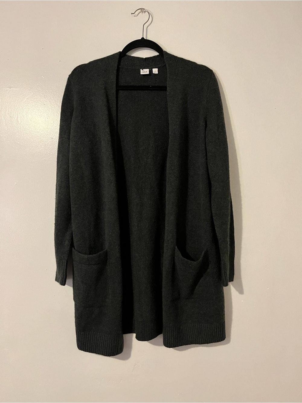 GAP Dark Gray Open-Front Pocket Cardigan